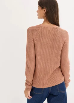 bonprix Bekleidung·Umstandsmode|Bekleidung·Jeans^Ripp-Pullover aus fließendem Viskose-Mix schokosorbet