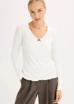 bonprix Shirts & Tops^Rippshirt wollweiß