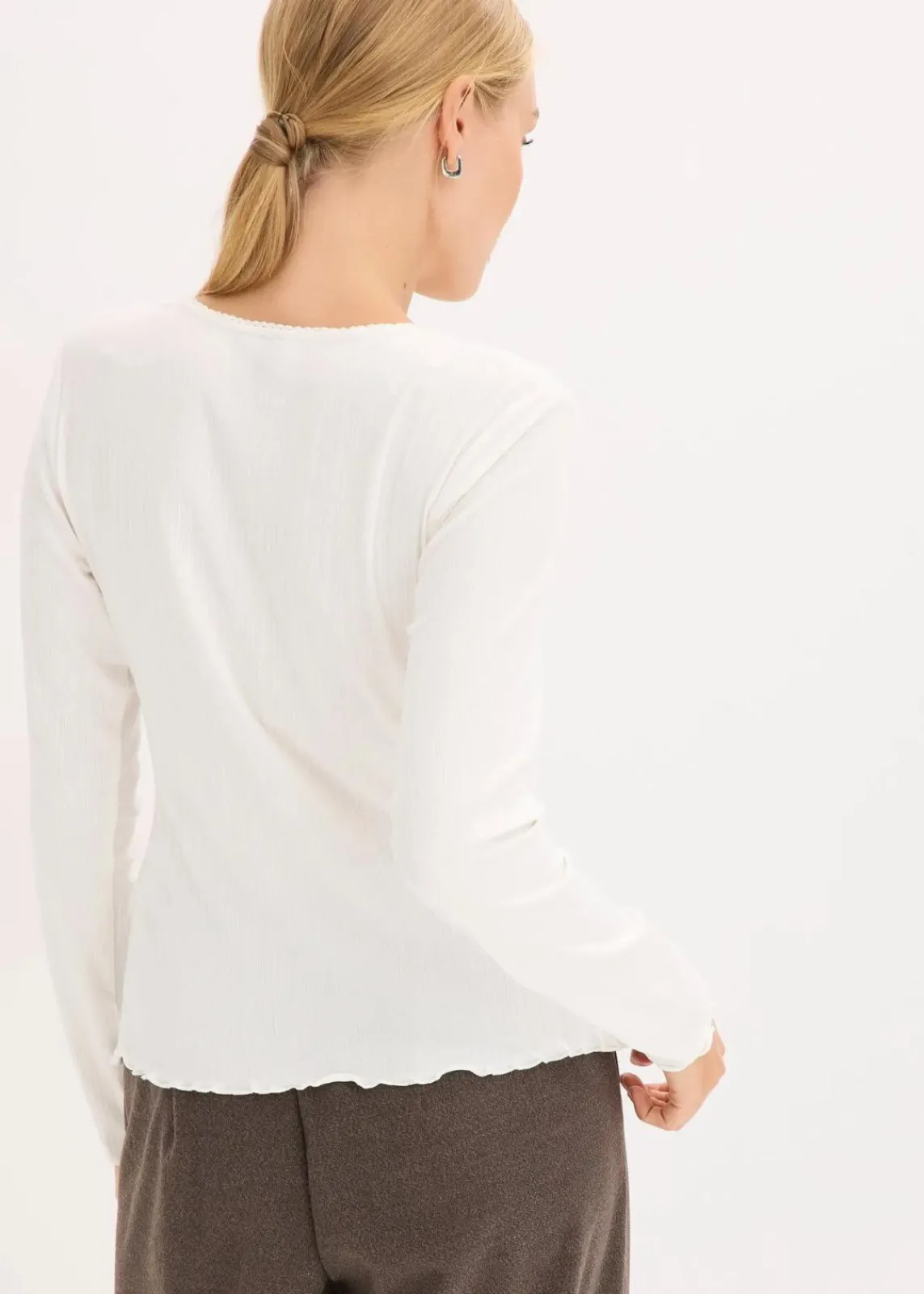 bonprix Shirts & Tops^Rippshirt wollweiß