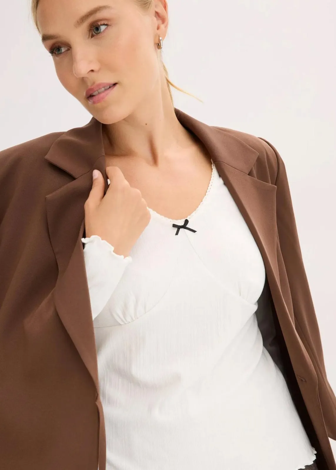 bonprix Shirts & Tops^Rippshirt wollweiß