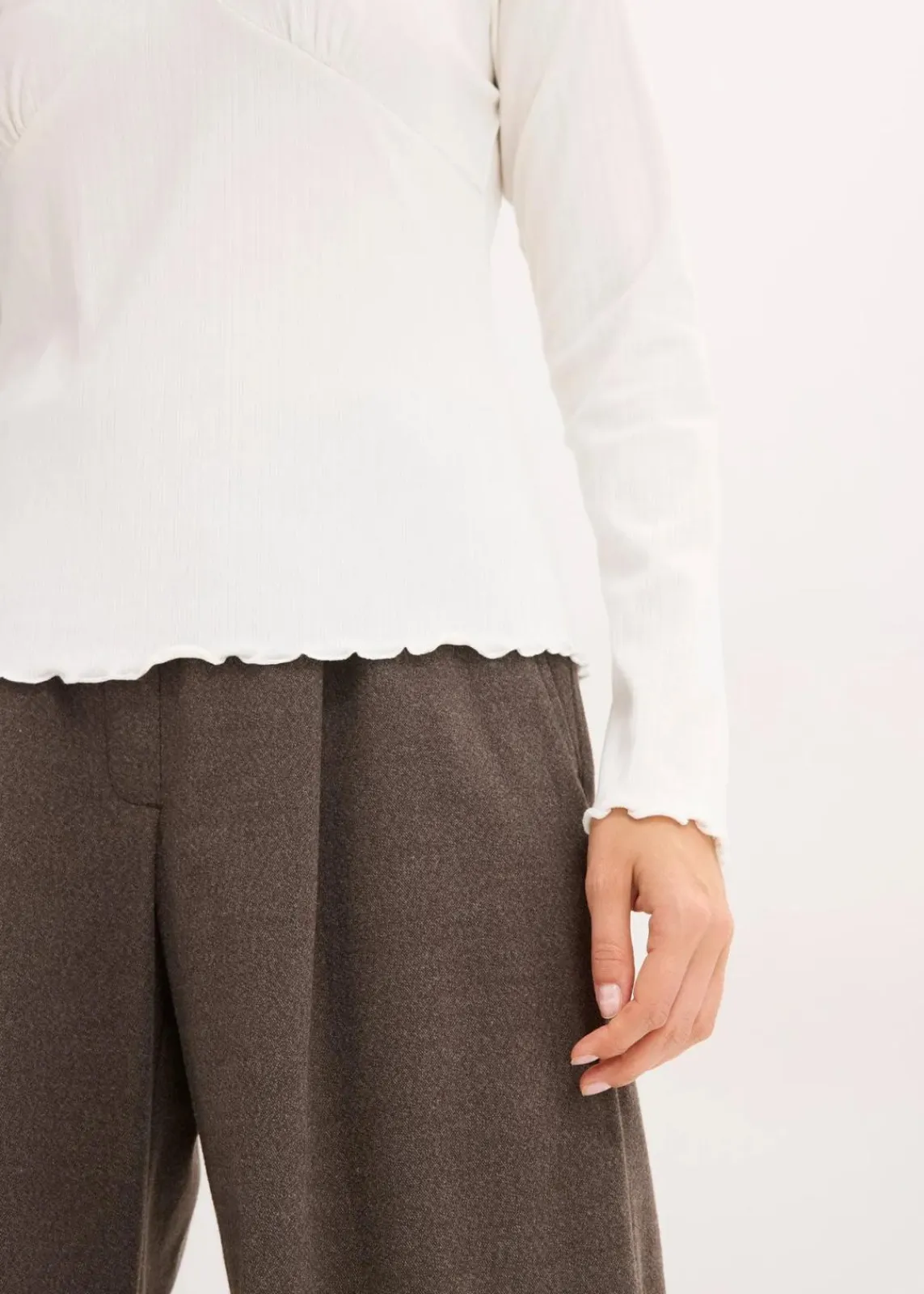 bonprix Shirts & Tops^Rippshirt wollweiß