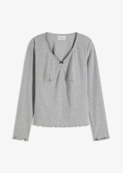 bonprix Shirts & Tops^Rippshirt hellgrau meliert