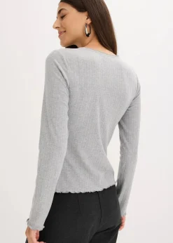 bonprix Shirts & Tops^Rippshirt hellgrau meliert