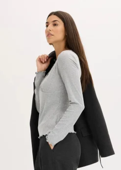 bonprix Shirts & Tops^Rippshirt hellgrau meliert