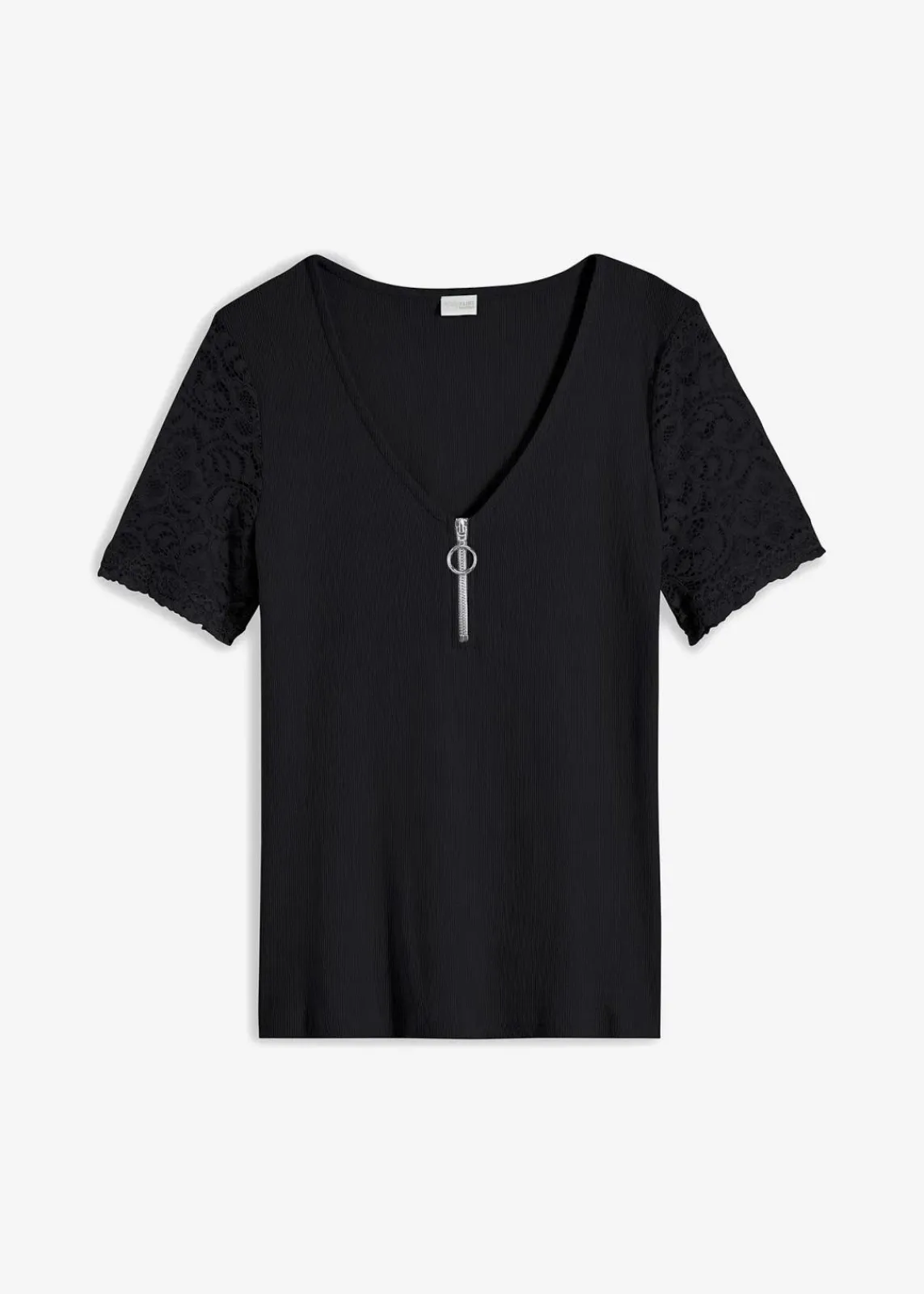 bonprix Shirts & Tops^Rippshirt aus Baumwolle schwarz