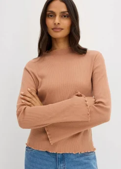 bonprix Shirts & Tops^Rippshirt aus reiner Baumwolle schokosorbet