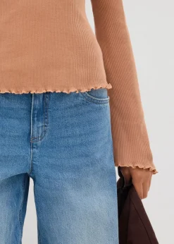 bonprix Shirts & Tops^Rippshirt aus reiner Baumwolle schokosorbet