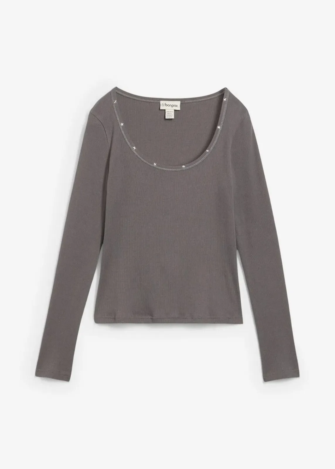 bonprix Shirts & Tops|Nachhaltigere Materialien^Rippshirt aus reiner Bio-Baumwolle grau washed