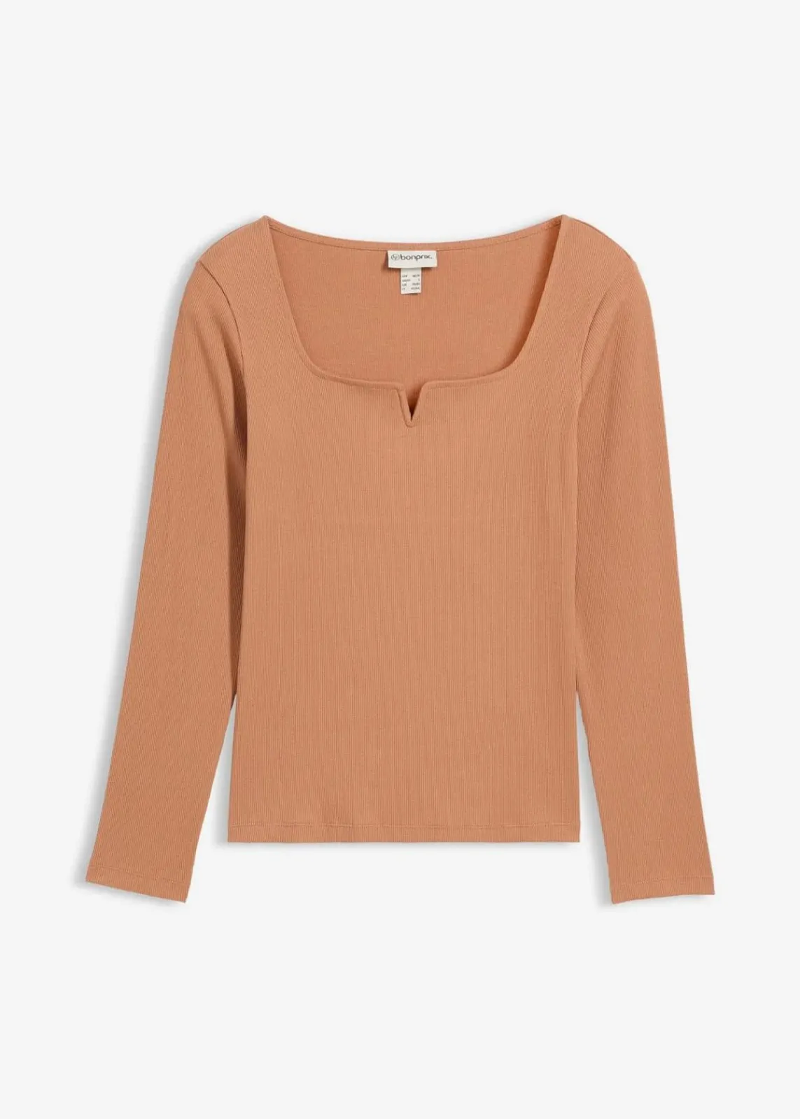 bonprix Nachhaltigere Materialien^Rippshirt aus reiner Bio-Baumwolle schokosorbet