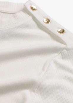 bonprix Shirts & Tops^Rippshirt aus softem Viskose-Mix wollweiß
