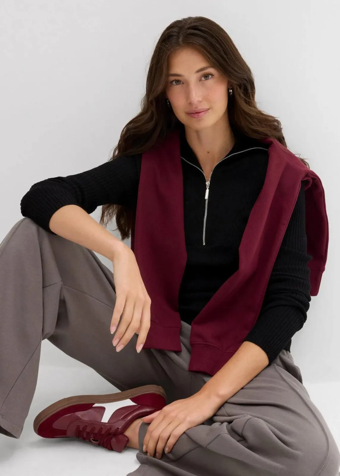 bonprix Shirts & Tops|Nachhaltigere Materialien^Rippshirt aus softem Viskose-Mix schwarz
