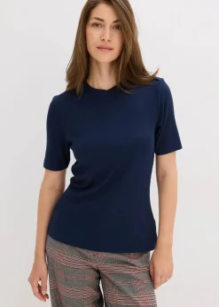bonprix Shirts & Tops^Rippshirt aus softem Viskose-Mix dunkelblau