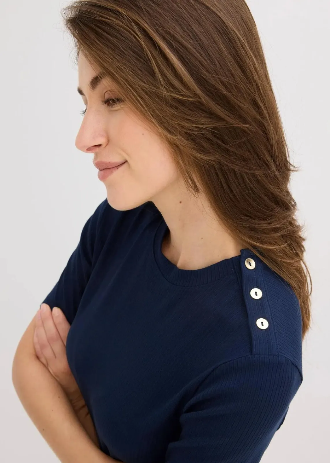bonprix Shirts & Tops^Rippshirt aus softem Viskose-Mix dunkelblau