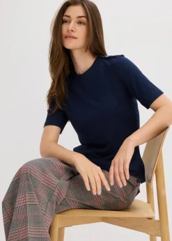 bonprix Shirts & Tops^Rippshirt aus softem Viskose-Mix dunkelblau