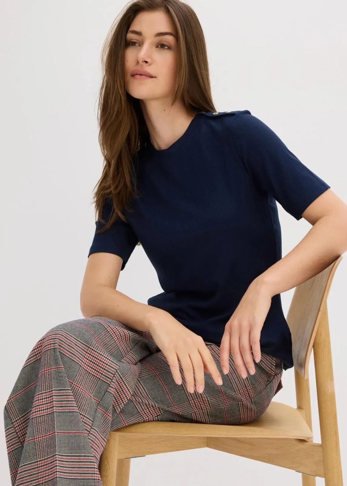 bonprix Shirts & Tops^Rippshirt aus softem Viskose-Mix dunkelblau
