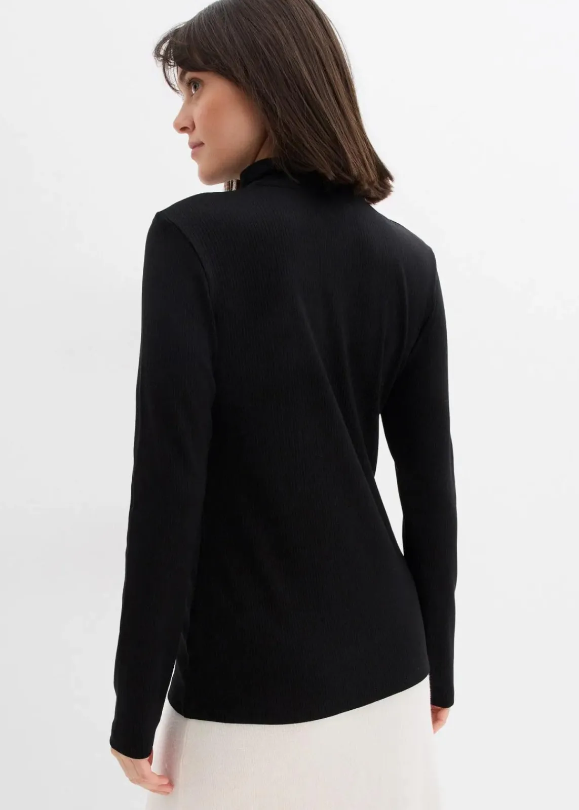 bonprix Shirts & Tops^Rippshirt aus softem Viskose-Mix schwarz