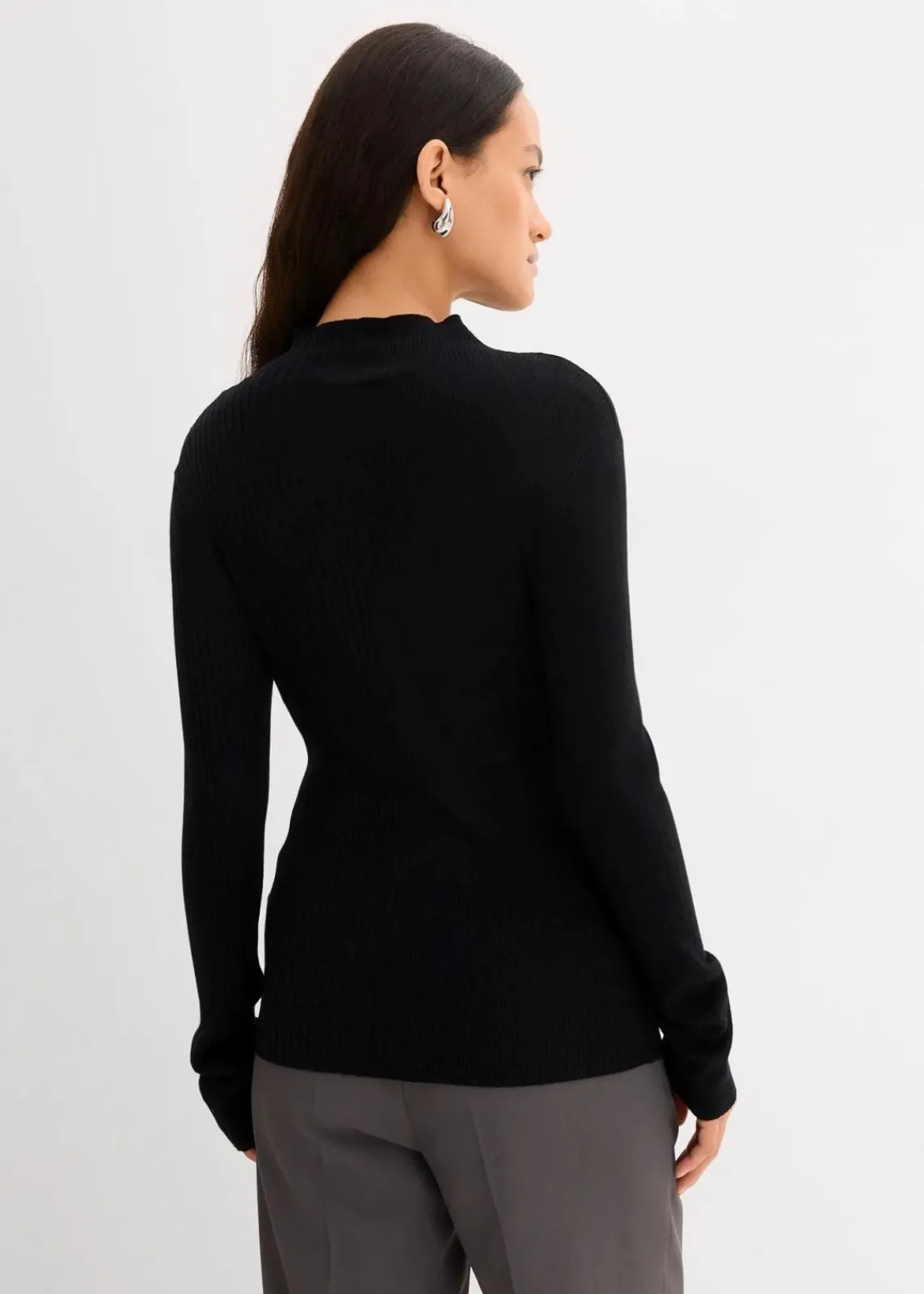 bonprix Shirts & Tops^Rippshirt aus Viskose-Mix schwarz
