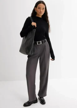 bonprix Shirts & Tops^Rippshirt aus Viskose-Mix schwarz