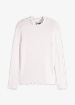 bonprix Shirts & Tops^Rippshirt aus Viskose-Mix weiß