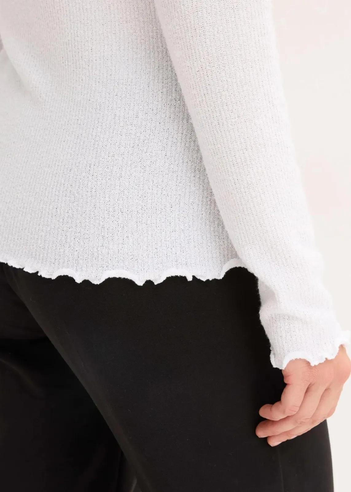 bonprix Shirts & Tops^Rippshirt aus Viskose-Mix weiß