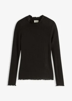 bonprix Shirts & Tops^Rippshirt aus Viskose-Mix schwarz