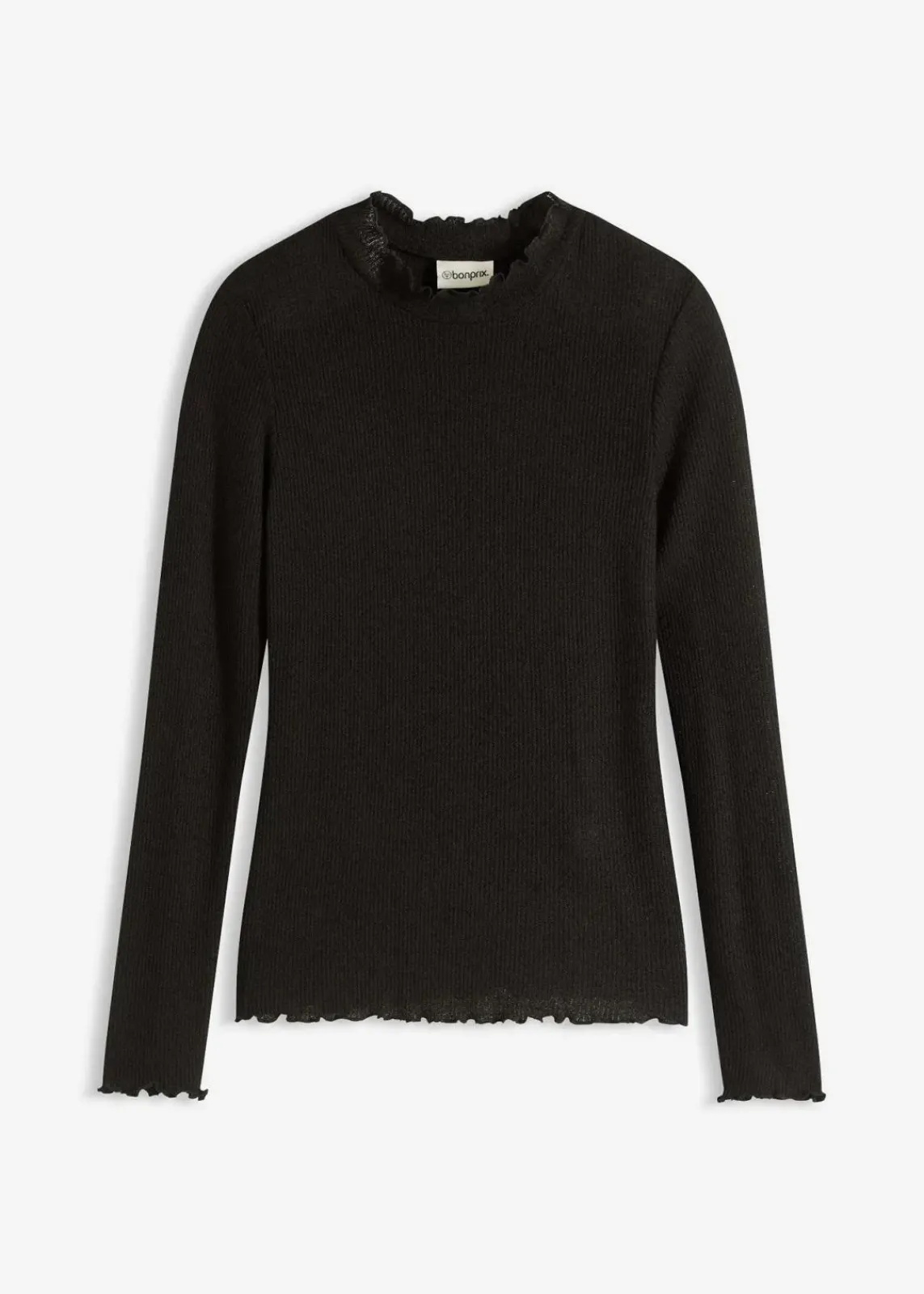 bonprix Shirts & Tops^Rippshirt aus Viskose-Mix schwarz