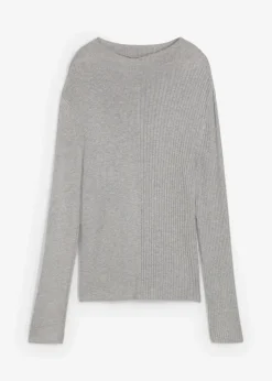 bonprix Shirts & Tops^Rippshirt aus Viskose-Mix hellgrau meliert meliert