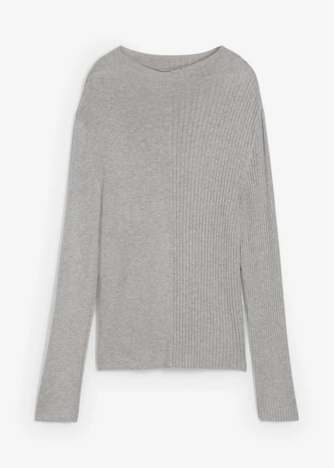 bonprix Shirts & Tops^Rippshirt aus Viskose-Mix hellgrau meliert meliert