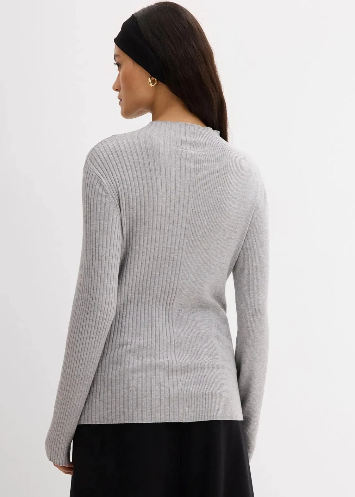 bonprix Shirts & Tops^Rippshirt aus Viskose-Mix hellgrau meliert meliert