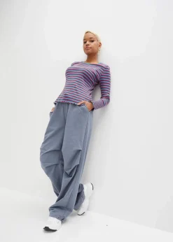 bonprix Shirts & Tops^Rippshirt gestreift aus Bio-Baumwolle petrol/mineralblau/lilablau/tomatenrot gestreift