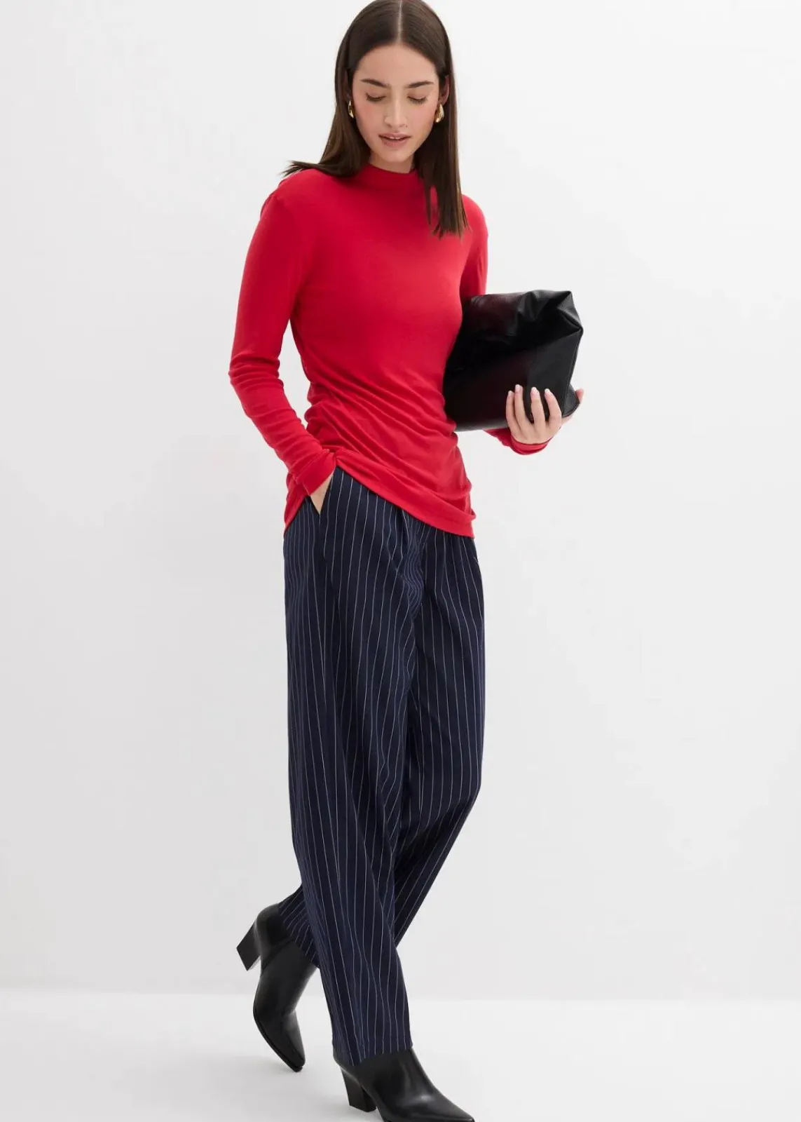 bonprix Shirts & Tops^Rippshirt mit Raffung rot
