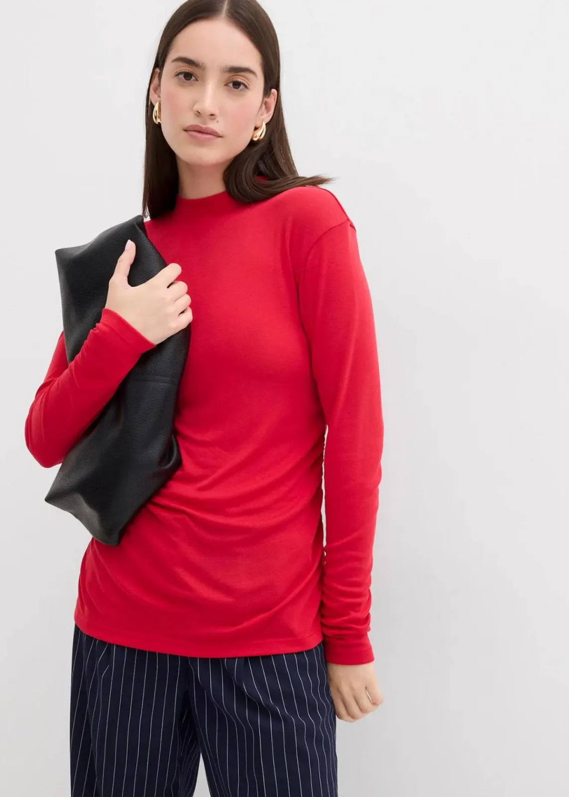 bonprix Shirts & Tops^Rippshirt mit Raffung rot
