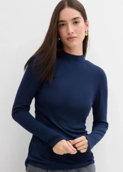 bonprix Shirts & Tops^Rippshirt mit Raffung dunkelblau
