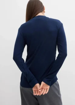 bonprix Shirts & Tops^Rippshirt mit Raffung dunkelblau
