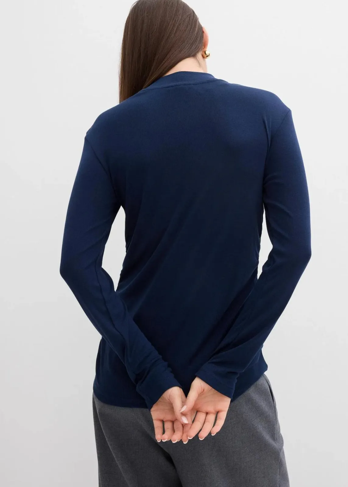 bonprix Shirts & Tops^Rippshirt mit Raffung dunkelblau
