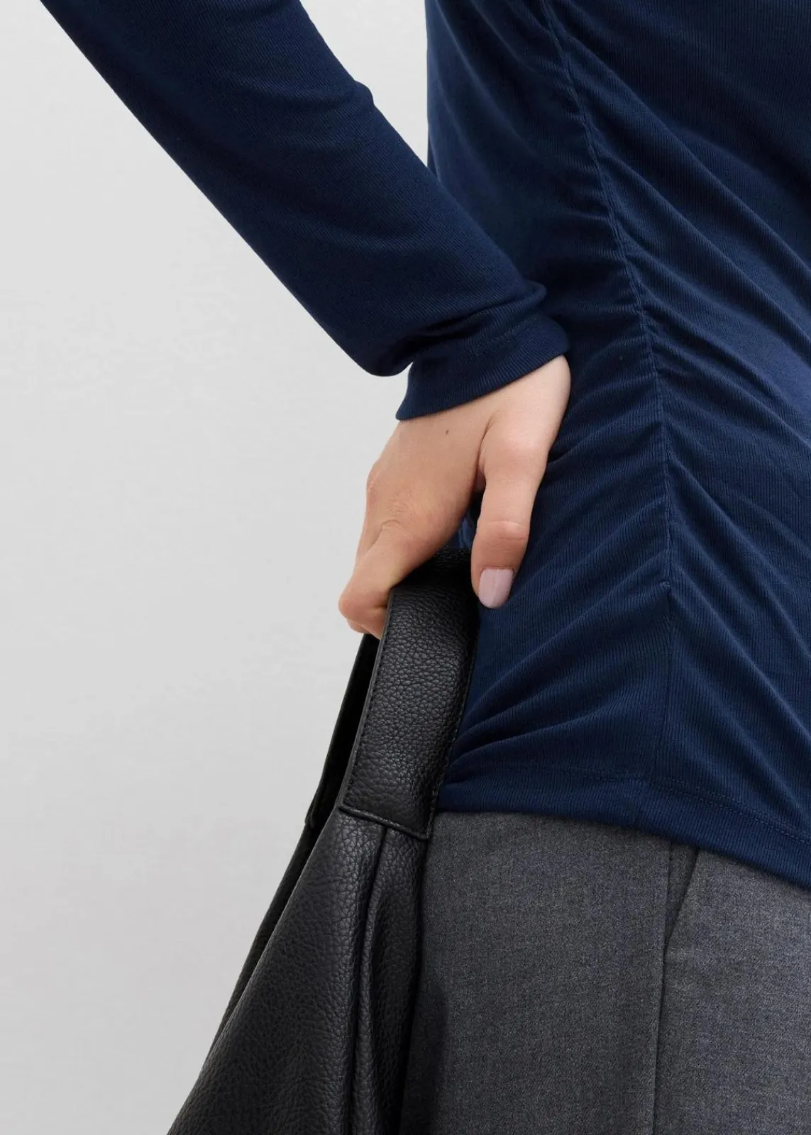 bonprix Shirts & Tops^Rippshirt mit Raffung dunkelblau
