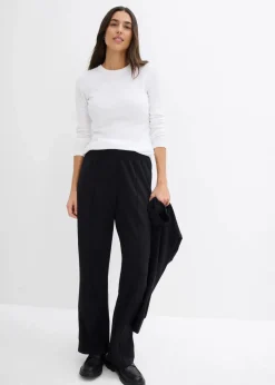 bonprix Shirts & Tops|Basics^Rippshirt mit reiner Bio-Baumwolle, (2er Pack) schwarz/weiß