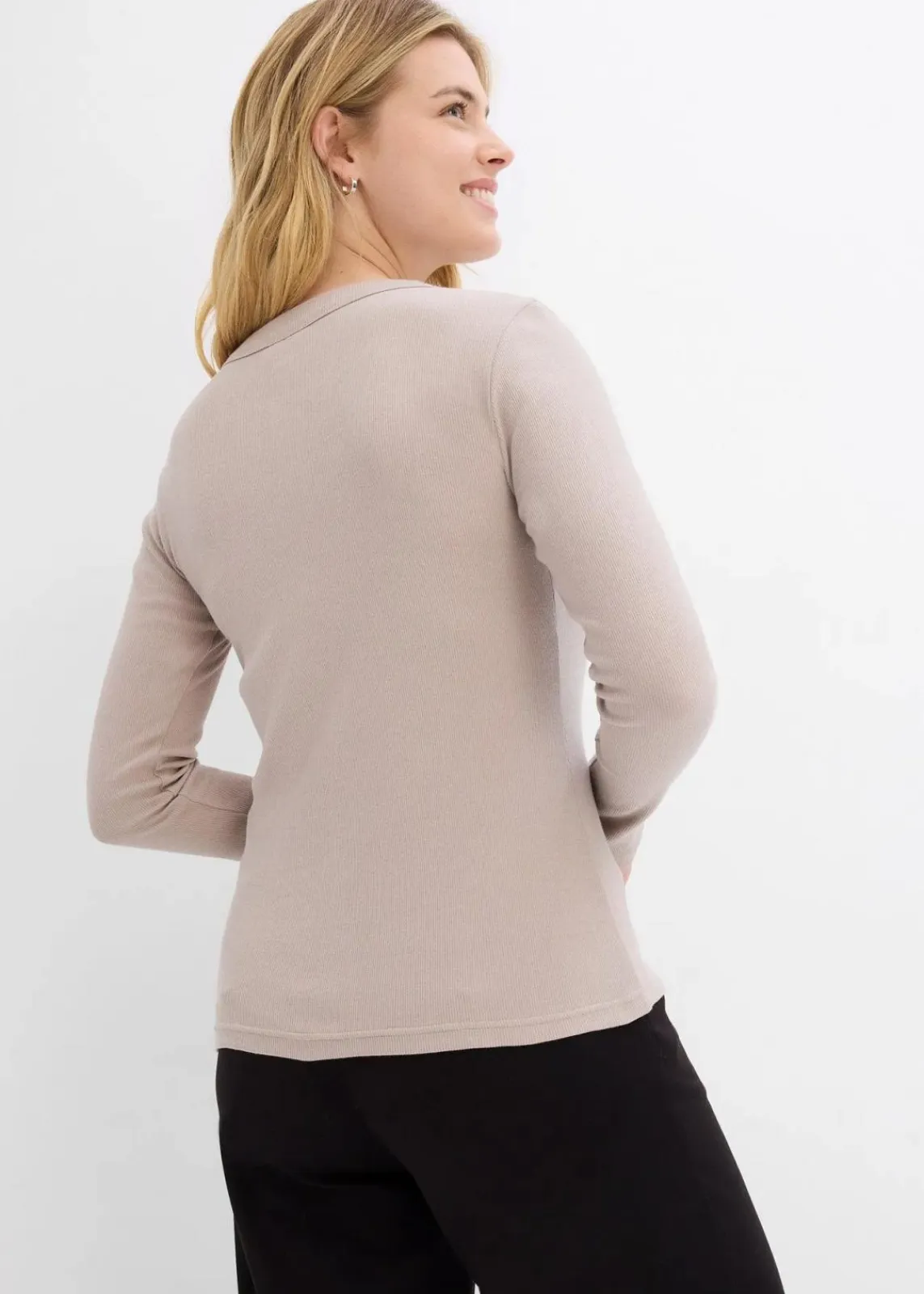 bonprix Bekleidung·Röcke|Nachhaltigere Materialien^Rippshirt mit reiner Bio-Baumwolle, (2er Pack) hellsand/mittelbraun