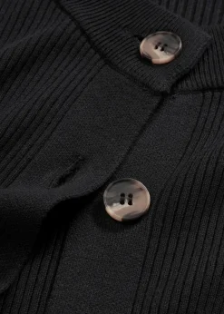 bonprix Pullover & Strickjacken|Strickmode^Ripp-Strickjacke in Viskose-Mix schwarz