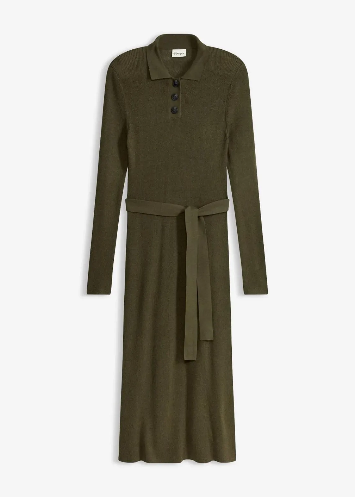 bonprix Bekleidung·Umstandsmode|Strickmode^Ripp-Strickkleid aus Viskose-Mix dunkeloliv