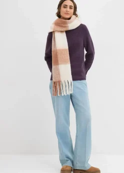 bonprix Bekleidung·Umstandsmode|Strickmode^Rippstrickpullover aus reiner Bio-Baumwolle pflaume