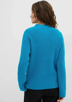 bonprix Bekleidung·Umstandsmode|Strickmode^Rippstrickpullover aus reiner Bio-Baumwolle atlantiktürkis