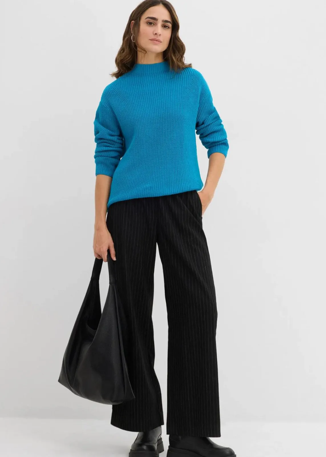 bonprix Bekleidung·Umstandsmode|Strickmode^Rippstrickpullover aus reiner Bio-Baumwolle atlantiktürkis