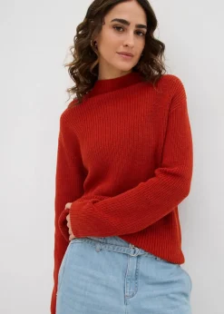 bonprix Bekleidung·Umstandsmode|Strickmode^Rippstrickpullover aus reiner Bio-Baumwolle lavaorange
