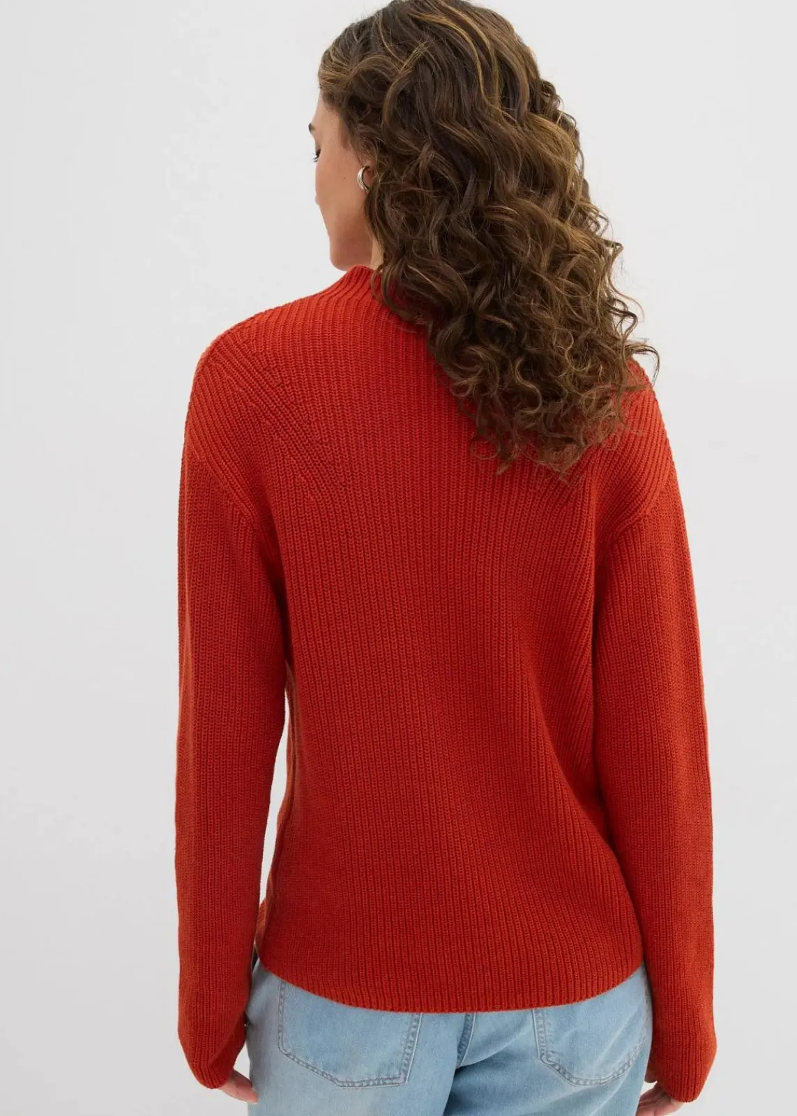 bonprix Bekleidung·Umstandsmode|Strickmode^Rippstrickpullover aus reiner Bio-Baumwolle lavaorange