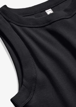 bonprix Bekleidung·Röcke|Basics^Ripp-Top aus reiner Bio-Baumwolle schwarz
