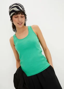 bonprix Unterhemden|Basics^Ripp-Top aus reiner Bio-Baumwolle opalgrün