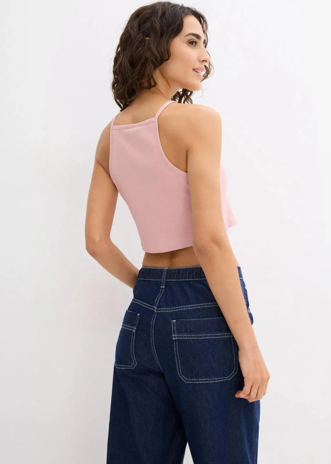 bonprix Nachhaltigere Materialien|Shirts & Tops^Ripp-Top aus reiner Bio-Baumwolle aschrosa