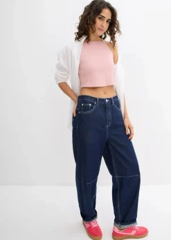 bonprix Nachhaltigere Materialien|Shirts & Tops^Ripp-Top aus reiner Bio-Baumwolle aschrosa
