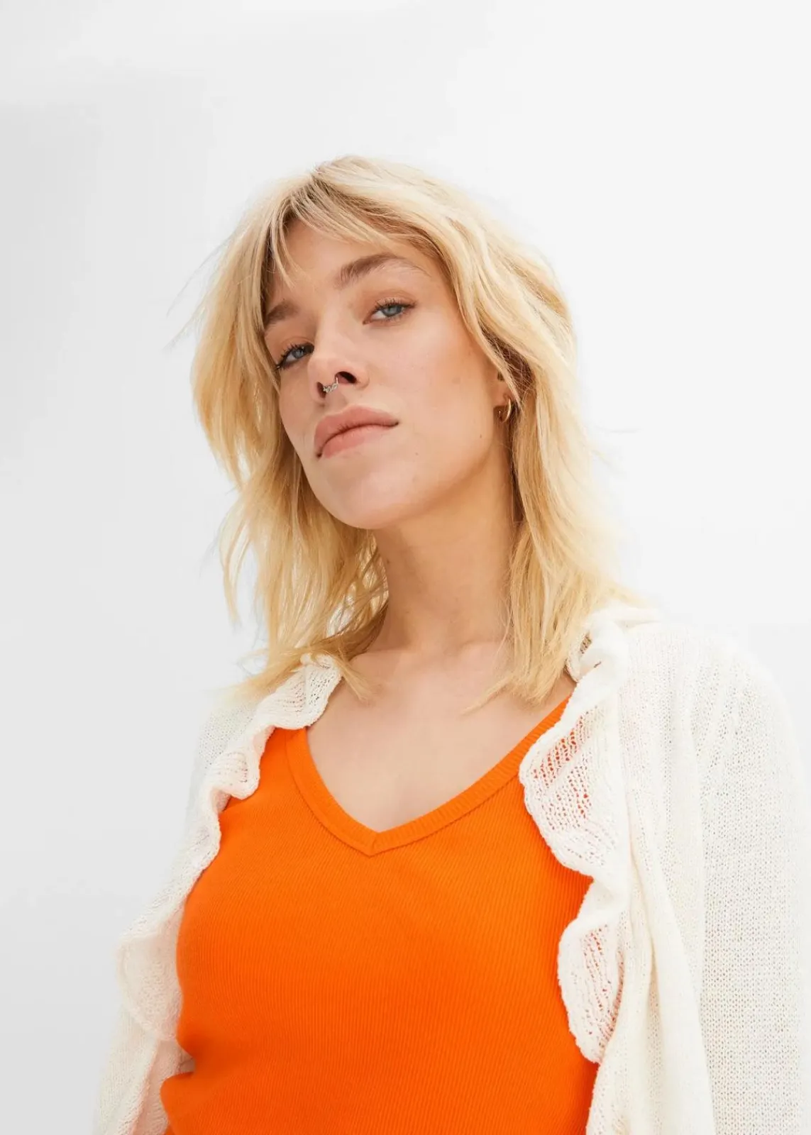 bonprix Shirts & Tops|Nachhaltigere Materialien^Ripp-Top aus reiner Bio-Baumwolle (2er Pack) dunkelorange+schwarz
